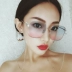 Kính mắt phụ nữ đeo kính râm Hàn Quốc mặt dài kính trơn mặt tròn hộp lớn lái kính râm phân cực