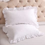 Ins Bắc Âu sáng tạo tùy chỉnh pillowcase cotton công chúa tóc bóng bông lá sen ren gối một cặp bức ảnh 2
