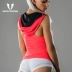 Vest dòng mùa hè mới tập thể dục vớ của phụ nữ dây kéo thể thao vest trùm đầu chạy nhanh chóng làm khô áo sơ mi áo khoác yonex chính hãng Áo thể thao