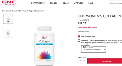 Новичок в Соединенных Штатах GNC Jian'an XIXI Гидролизованный коллагеновый питание 180 Коллаген содержит гиалуроновую кислоту VC