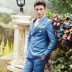 Photo Studio Ảnh Dress Men Hàn Quốc Slim Suit Hiệu suất Máy chủ lưu trữ thông thường Bộ đồ hai mảnh tiếng Anh - Suit phù hợp vest nam Suit phù hợp