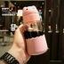 Sáng tạo dễ thương sippy ly sinh viên trẻ em của kính siêu dễ thương cốc nước mầm cốc hấp thụ leakproof với rơm xách tay