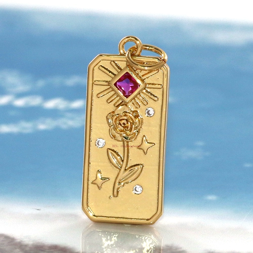 Цирконий, подвеска, аксессуары на солнечной энергии, 14 карат, микроинкрустация