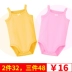 Bé onesies tam giác yếm trong vest quần áo túi rắm quần áo mùa hè nữ bé không tay mỏng quần áo sơ sinh Áo liền quần