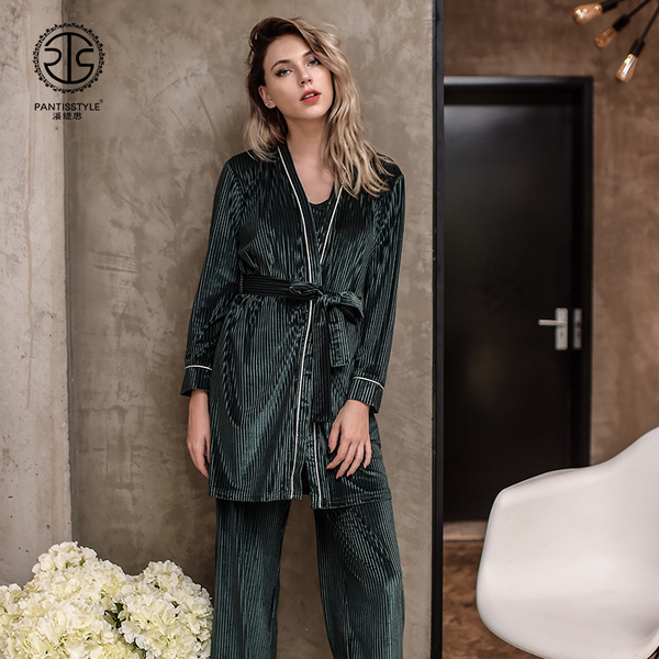 Imported hotel gown pajamas new autumn winter sexy