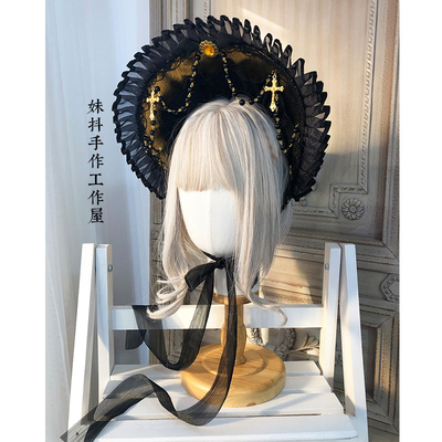 taobao agent [MAID] Witch's mad banquet original lolita hand -made BB hat Gothic dark Ponte BNT