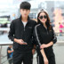 Couple thể thao phù hợp với mùa xuân và mùa thu của nam giới chạy thể thao của phụ nữ slim quần áo giản dị hai mảnh thể thao mẫu áo thể thao nữ đẹp Thể thao sau