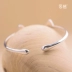 Bạc vòng đeo tay mở nữ sáng tạo Nhật Bản và Hàn Quốc dễ thương mèo vòng đeo tay vòng điều chỉnh đồ trang sức bạc món quà sinh viên