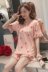 Đồ ngủ nữ mùa hè Hàn Quốc phiên bản của sinh viên mới cotton ngắn tay phần mỏng dễ thương dâu tây có thể được đeo bên ngoài hai mảnh phù hợp với dịch vụ nhà Bên ngoài ăn mặc