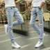 Quần jean nam thẳng Slim quần nam 29,9-39,9 Yuan Thanh niên mùa hè Thu nam mặc áo thun ngắn tay - Quần jean