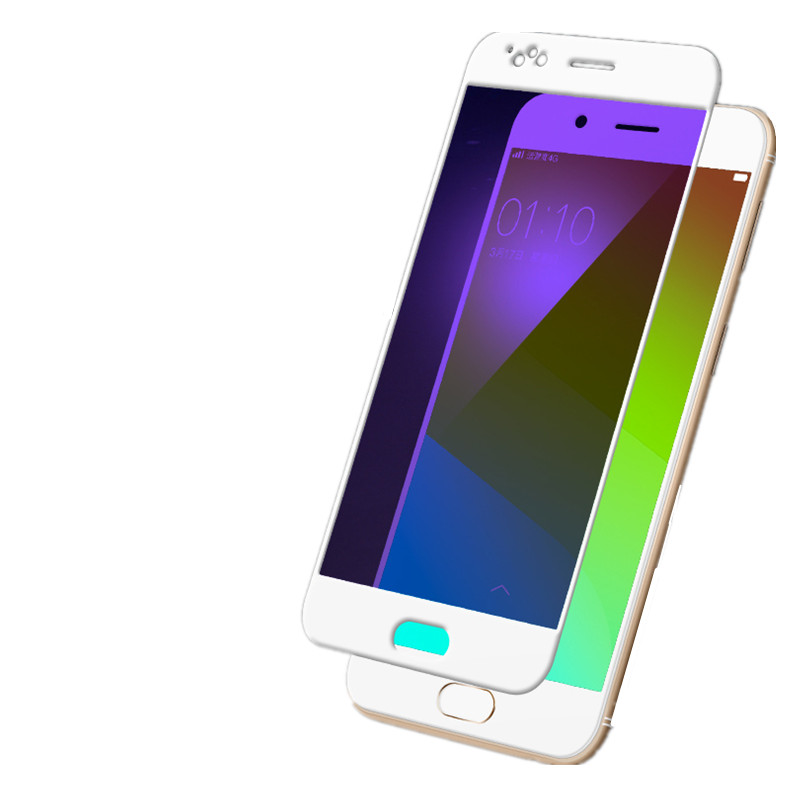 oppor9s钢化膜R11全屏覆盖R9手机膜全包Plus蓝光R11s防摔贴膜r9splus玻璃抗蓝光sk手机屏保r软膜r9tm/r9s原屏
