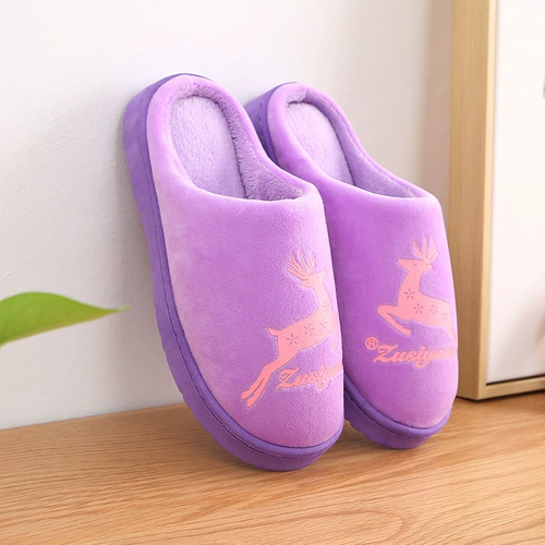 Зимние удерживающие тепло мультяшные тапочки для влюбленных, нескользящая зимняя обувь на платформе для беременных