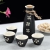 Ưu đãi đặc biệt theo phong cách Nhật Bản sake gốm decanter Bộ rượu vang rượu vang bình tay sơn màu vàng rượu vang trắng rượu thủy tinh tùy chỉnh - Rượu vang