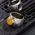 S925 sterling bạc nhẫn trống hỗ trợ 9 * 11 10 * 12 8 * 10 mô hình rồng kéo nam sống lại hỗ trợ cài đặt nhẫn inlay - Nhẫn Nhẫn