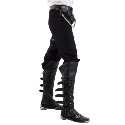 taobao agent Retro polyurethane high boots, belt, buckle, cosplay