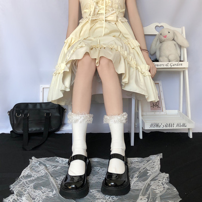 taobao agent Tide, Japanese white lace soft cute summer thin socks, Lolita style, lace dress