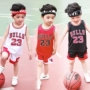 Quần áo trẻ em hai mảnh mùa hè Quần áo trẻ em bé trai và bé gái 1-3 tuổi 	bóng rổ dạ quang	