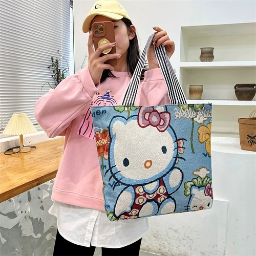 Тканевый мешок, вместительная и большая льняная сумка, модный мультяшный шоппер для детского сада, детское одеяло, сумка для хранения