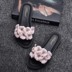 2018 new camellia phẳng với một từ kéo dép mát nữ mùa hè thời trang hoa trong suốt của phụ nữ giày dép mặc Dép