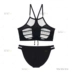 Blifabra-đen retro cổ cao thiết kế vẻ đẹp gợi cảm trở lại bikini chia áo tắm 2 mảnh phù hợp