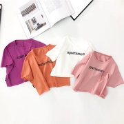 Quần áo trẻ em An Ma cho bé gái mùa hè 1-3-5 tuổi Nữ bé sơ sinh áo thun ngắn tay Áo sơ mi nửa trẻ em Hàn Quốc - Áo thun