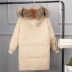 Chống mùa giải phóng mặt bằng 2018 mùa đông Hàn Quốc phiên bản của cổ áo lông thú lớn phần dài dày ngỗng xuống áo khoác nữ lỏng kích thước lớn chất béo MM