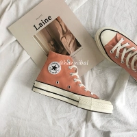 Converse Converse 1970s Samsung Standard Peach Powder High Help Pink Men and Women Giày vải 163298c - Plimsolls giày thể thao nữ