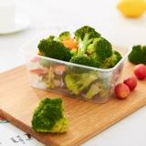 Прямоугольная одноразовая коробка для ланч -коробки Круглая фаст -фуд Bento Bento Пластиковая коробка миска с крышкой с прозрачной коробкой для блюда на вынос