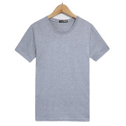 Nam cotton trung niên mùa hè lỏng cũ áo áo rắn màu vest vòng cổ ngắn tay T-Shirt t-shirt cotton