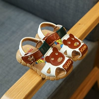 Детские сандалии для мальчиков, пляжная обувь для раннего возраста, 0-1-3 лет, с медвежатами