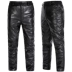 Của nam giới quần da trung niên cộng với nhung dày xe máy pu leather đầu máy windproof không thấm nước lỏng làm việc ấm quần nam