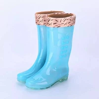 Không có vải lót cộng với giày nhung đi mưa nữ ống cao trong ống chống trượt bốn mùa giày mưa phổ thông thời trang giày cao su ấm - Rainshoes bán bọc giày đi mưa