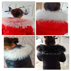 меховой воротник 超大毛毛领貉子毛领子真毛领子狐狸毛领子羽绒服帽条帽檐真毛皮草