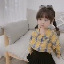 Áo khoác len nữ mùa thu 2019 mới cho bé phiên bản Hàn Quốc kẻ sọc phong cách nước ngoài kẻ sọc dài tay bé gái thủy triều - Áo sơ mi Áo sơ mi