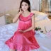 Siêu lớn kích thước nightdress nữ mùa hè 300 pound phụ nữ mang thai cộng với phân bón để tăng 230 lỏng kích thước lớn mang thai băng lụa dài đồ ngủ váy mặc ở nhà Đêm đầm