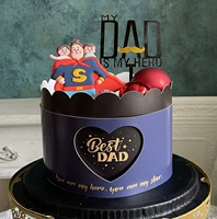 Торт День отца Двойной -Layer Love Hollow Cotates Perm Perm Soft Platform Superman Heroes Dad Декоративная плавка -ин