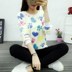 Mùa thu và mùa đông kích thước lớn vòng cổ san hô flannel flannel dài tay áo nữ đơn lẻ áo sơ mi đồ ngủ đặt đầu dịch vụ nhà đồ pijama Pyjama