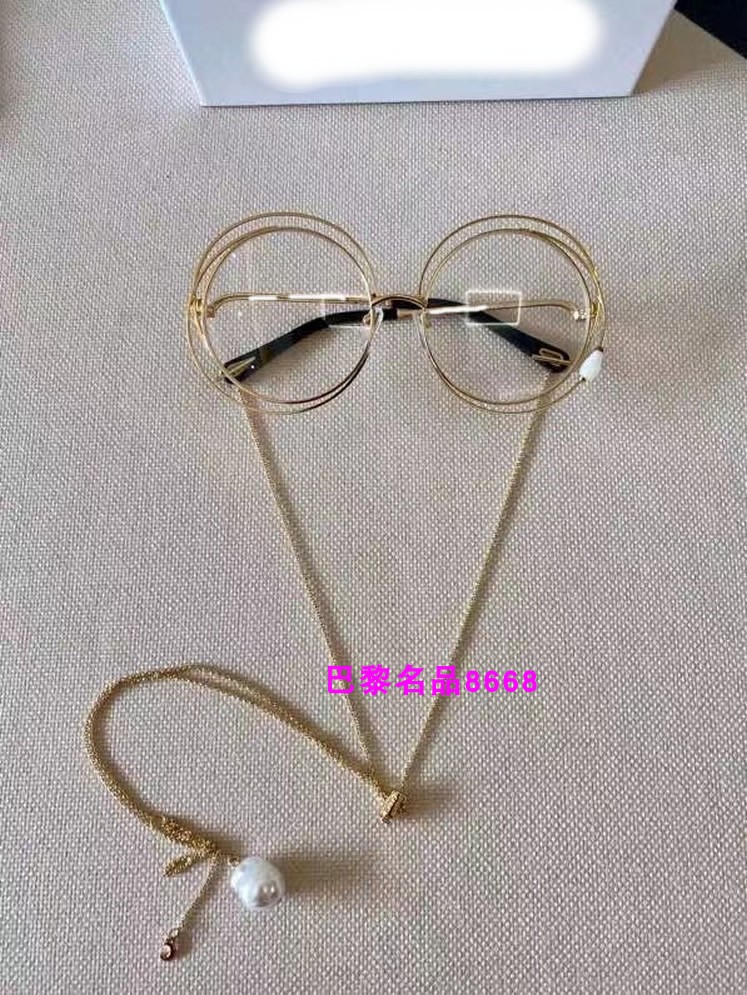 Picture 72021 European and American fashion midfielder personality female Large frame Show thin circular ultraviolet-proof chain Sunglasses Sun glasses