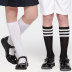 Trẻ em vớ ống chàng trai và cô gái cho thấy dài thẳng vớ màu đen và trắng sọc bông sinh viên đào tạo vớ bóng đá thời trang cho bé Vớ