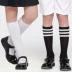 Trẻ em vớ ống chàng trai và cô gái cho thấy dài thẳng vớ màu đen và trắng sọc bông sinh viên đào tạo vớ bóng đá tất cotton mỏng đẹp Vớ