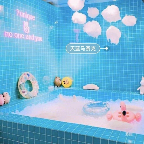 Чистый цвет jiugongge Кухонная туалетная стена земля Яркая матовая черно -белая серая керамическая мозаичная плитка