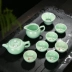 Men ngọc trà bộ bát bát ấm trà chén cá bộ Long Tuyền men ngọc màu mực trà bộ đặc biệt cung cấp bình lọc trà thủy tinh Trà sứ