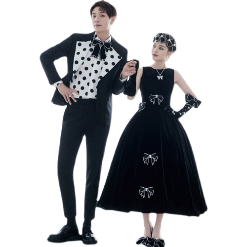 Свадебное платье, черный ретро наряд маленькой принцессы для влюбленных, 2023, юбка-пачка