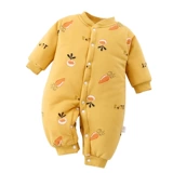 Зимний стеганый комбинезон для новорожденных для младенца, демисезонное термобелье, детский комплект, куртка, пуховик для раннего возраста для выхода на улицу
