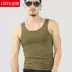 Áo vest nam mùa hè 100% cotton trung niên thoáng khí không tay co giãn cơ sở áo vest cotton áo bra Áo vest