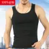 Áo vest nam mùa hè 100% cotton trung niên thoáng khí không tay co giãn cơ sở áo vest cotton