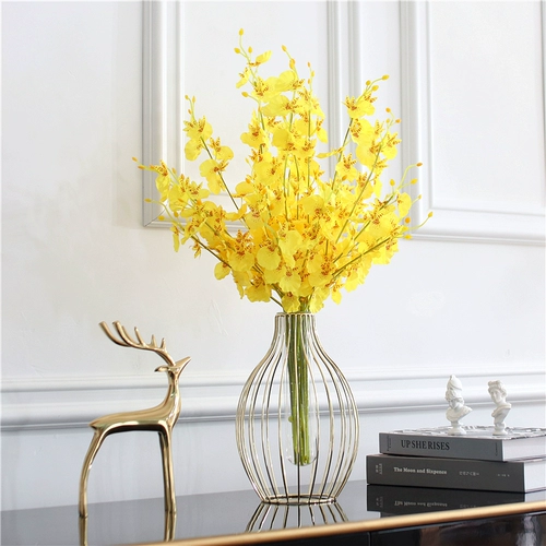 Ins шелковый цветок пластиковый цветочный букет украшение железная металлическая ваза для входа в спальню украшение журнального столика цветочное украшение