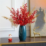 Рыжие волосы насыщенное движение фруктов Моделирование цветочной зимней зеленый фальшивый цветочный расположение.