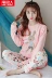 Đồ ngủ nữ ở Nam Cực mùa xuân và mùa thu cotton dài tay dễ thương phiên bản Hàn Quốc của sinh viên tươi mát bộ đồ cotton phục vụ tại nhà