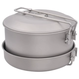 Портативный Pot Pure Pure Titanium Titanium Set Long Handling Dilading Wild Prower Pot Silver Ant Chanction